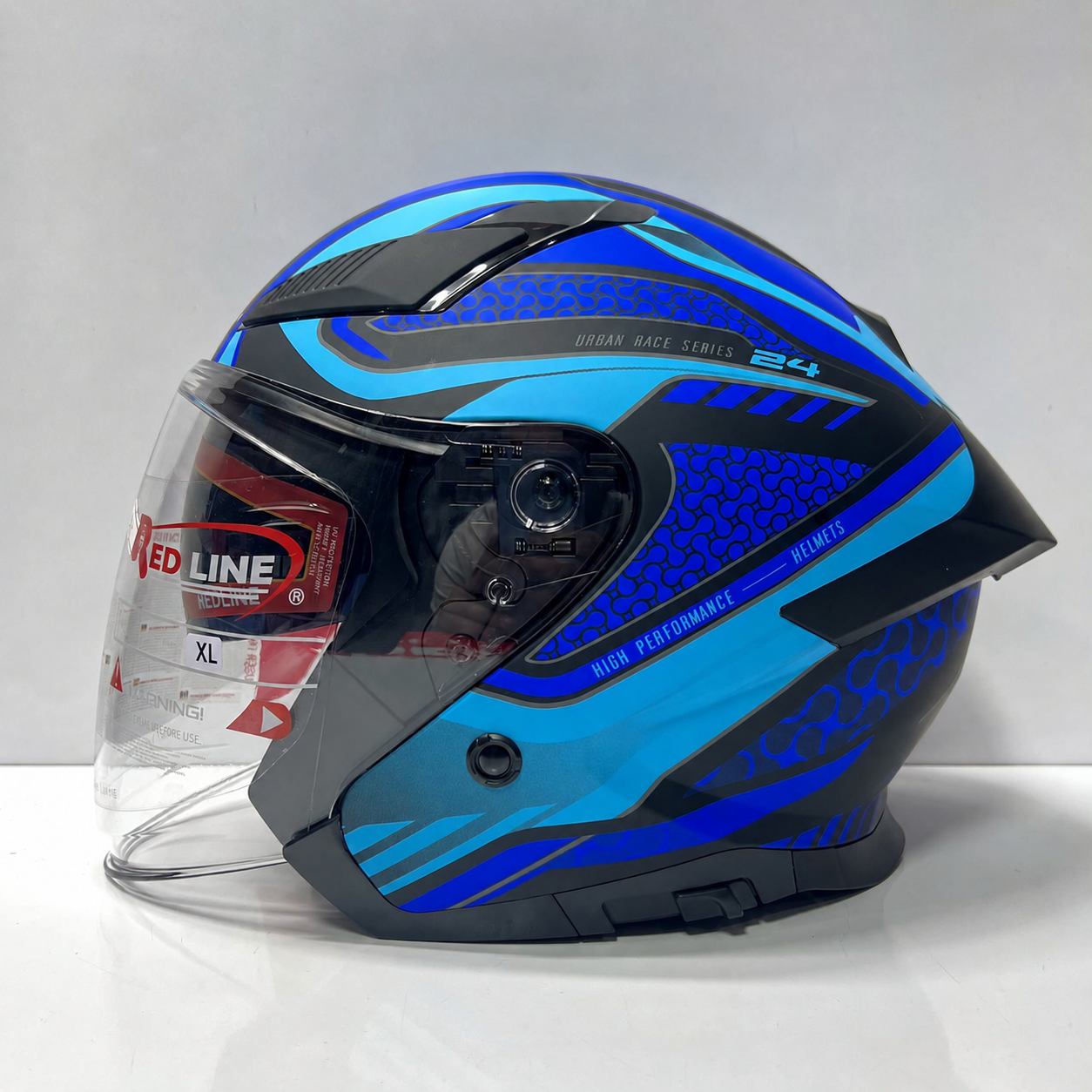 کلاه کاسکت بدون فک ردلاین Redline کد 965 مشکی آبی